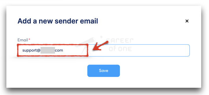 設定寄件信箱-填寫寄件者的信箱名稱